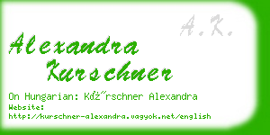 alexandra kurschner business card